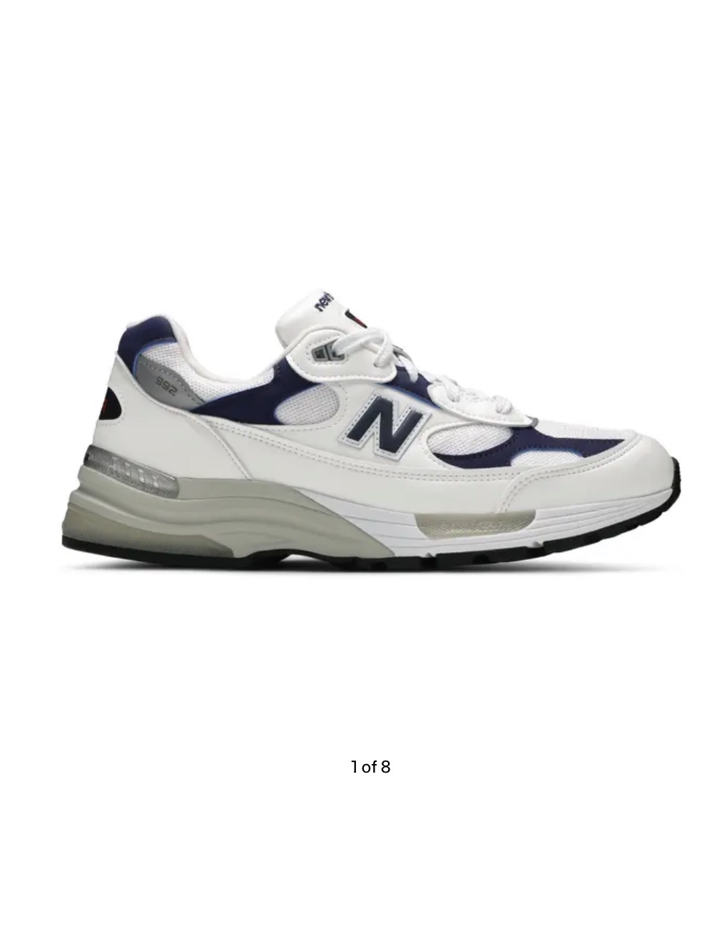 New Balance 992 White And Navy Sneakers